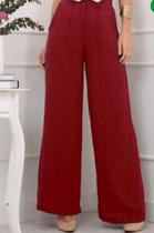 Calça Pantalona com Bolsos - Tecido Duna Elegante e Confortável