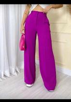 Calça Pantalona com Bolsos - Tecido Duna Elegante e Confortável