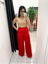 Calça Pantalona De Alfaiataria Vermelha