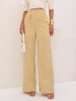 Calça Pantalona de Linho com Caimento Elegante