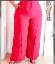 Calça pantalona de linho plus size