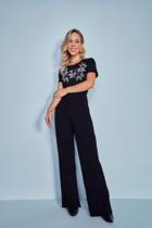 Calça pantalona de malha preta tamanho p Calça pantalona de malha preta tamanho p