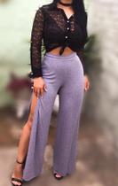 Calça pantalona de viscolycra cinza M Calça pantalona de viscolycra cinza M