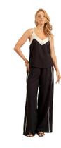 Calça Pantalona de Viscose Preta com Forro e Bolsos - Tamanho P Calça Pantalona de Viscose Preta com Forro e Bolsos - Tamanho P