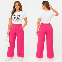 Calça Pantalona Duna Com Corrente Prata E Bolso Elegante Estilosa Alfaiataria Calça Pantalona Duna Com Corrente Prata E Bolso Elegante Estilosa Alfaiataria