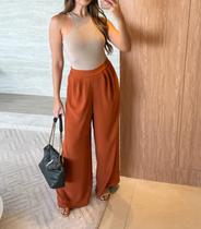 Calça pantalona duna elegante social reta com cós frontal liso tam. m