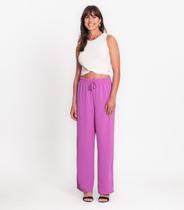 Calça Pantalona Em Air Flow Com Cordão Rovitex Roxo