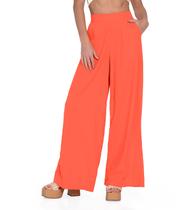 Calça Pantalona Em Linho Rovitex Laranja