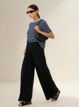 Calça Pantalona em Viscolycra Feminina Cintura Alta Tribo Livre