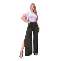 Calça Pantalona Envelope Feminina Fendas Laterais Costa Alta Calça Pantalona Envelope Feminina Fendas Laterais Costa Alta
