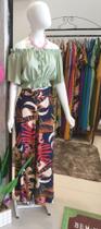 Calça pantalona estampada