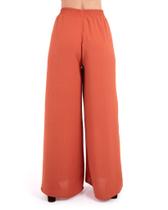 Calça Pantalona Estela De Tecido Plano Viscose Laranja Calça Pantalona Estela De Tecido Plano Viscose Laranja