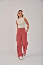 Calça pantalona estonada - 100% algodão, versátil e confortável Calça pantalona estonada - 100% algodão, versátil e confortável