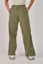 Calça pantalona estonada oliva - 100% algodão, estilo e conforto