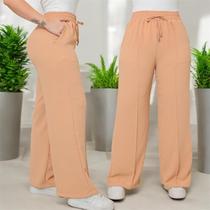 Calça Pantalona Feminina Casual Duna Cintura Alta
