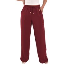 Calça Pantalona Feminina Cintura Alta Tendência Moda Envio Imediato