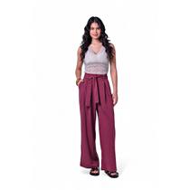 Calça Pantalona Feminina com Cinto