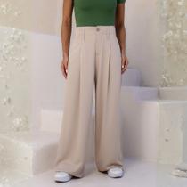 Calça Pantalona Feminina Com Prega Bolso Embutido Revanche Saskatoon