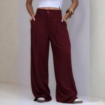 Calça Pantalona Feminina Com Prega Bolso Embutido Revanche Saskatoon