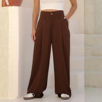 Calça Pantalona Feminina Com Prega Bolso Embutido Revanche Saskatoon