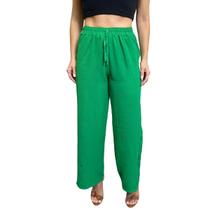 Calça Pantalona Feminina Cordão Fake Tendência Cintura Alta