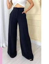 Calça Pantalona Feminina Duna com Elastico Tecido Leve Bolsos Premium - BASIC7