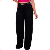 Calça Pantalona Feminina Duna Social Alfaiataria Wide Leg