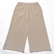 Calça Pantalona Feminina em Malha de Algodão e Poliéster Areia Basic+ Calça Pantalona Feminina em Malha de Algodão e Poliéster Areia Basic+