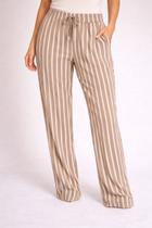 Calça Pantalona Feminina Estampada Listrada com Cós Elástico e Amarração Frontal Cor:Branco e FindiTamanho:G Calça Pantalona Feminina Estampada Listrada com Cós Elástico e Amarração Frontal Cor:Branco e FindiTamanho:G