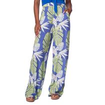 Calça Pantalona Feminina Giraffe Estampada Azul/verde Calça Pantalona Feminina Giraffe Estampada Azul/verde