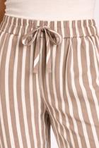 Calça Pantalona Feminina Listrada Cós Elástico Amarração Cor:Branco e Finditamanho:PP Calça Pantalona Feminina Listrada Cós Elástico Amarração Cor:Branco e Finditamanho:PP