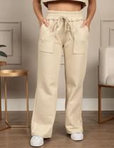 Calça Pantalona Feminina Moletom Wideleg Moda Gringa Cintura Alta Bolso Flanelada Grossa Inverno Frio Roupa Feminina Calça Pantalona Feminina Moletom Wideleg Moda Gringa Cintura Alta Bolso Flanelada Grossa Inverno Frio Roupa Feminina