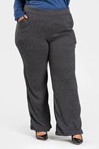 Calça Pantalona Feminina Plus Size Malha Tricot com Bolsos Calça Pantalona Feminina Plus Size Malha Tricot com Bolsos