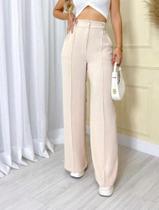 Calça pantalona Feminina social com zíper e Botão Forrado