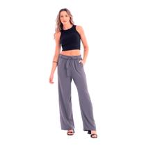 Calça pantalona feminina tecido crepe duna