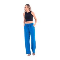 Calça pantalona feminina tecido crepe duna