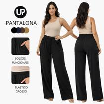 Calça Pantalona Feminina Tecido Duna Premium Cintura Alta com Elástico e Bolsos Conforto Elegância Calça Pantalona Feminina Tecido Duna Premium Cintura Alta com Elástico e Bolsos Conforto Elegância