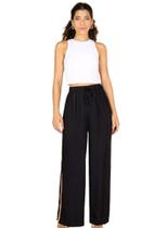 calça pantalona flare modelo duna fenda lateral