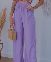 Calça pantalona lilás