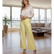 Calça Pantalona Linho Premium Oslo Feminina Elegante Leve