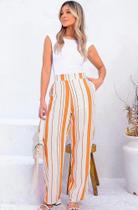 Calça pantalona listrada tamanho 38