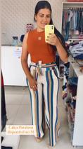 Calça Pantalona Listrada Tamanho Único