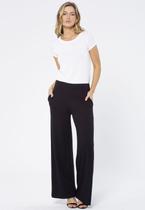 Calça Pantalona Malha Com Bolso Lateral Preta