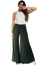 Calça Pantalona Malha Granja Verde Musgo - M - Veste do 40 ao 44