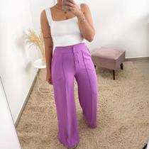 Calça pantalona na cor roxa