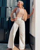 Calça pantalona off white