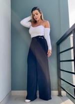 Calça pantalona poliéster