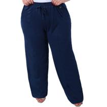 Calça Pantalona Recorte com Bolso Moda Feminina Viscolycra Plus Size