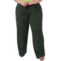 Calça Pantalona Recorte com Bolso Moda Feminina Viscolycra Plus Size