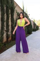 Calça Pantalona Roxa Tam M Divini Moda